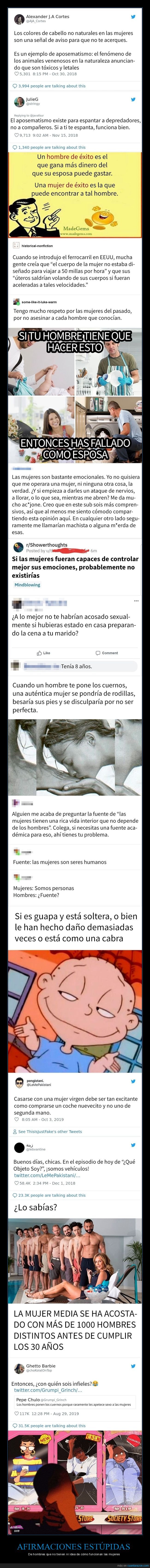 afirmaciones,estúpidas,hombres,entender,mujeres