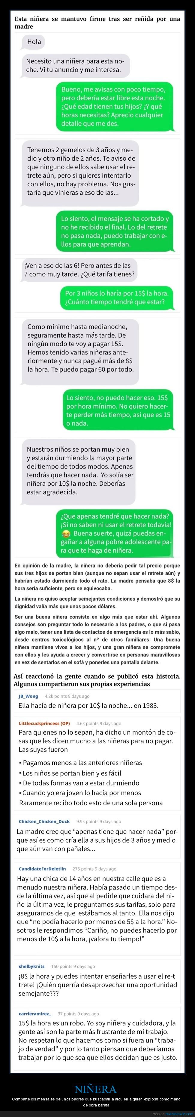 niñera,mensajes,padres,pagar