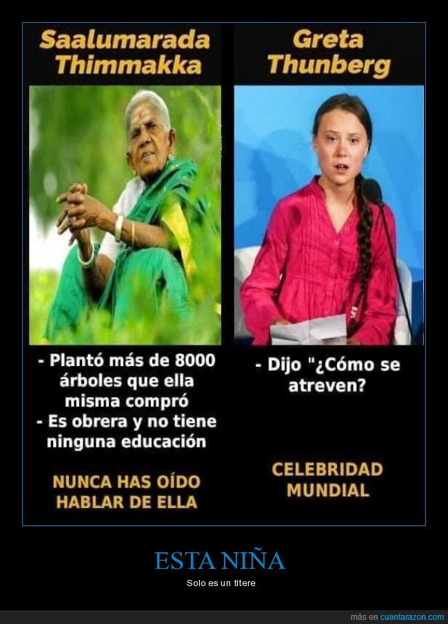 saalumarada thimmakka,greta thunberg,comparativa