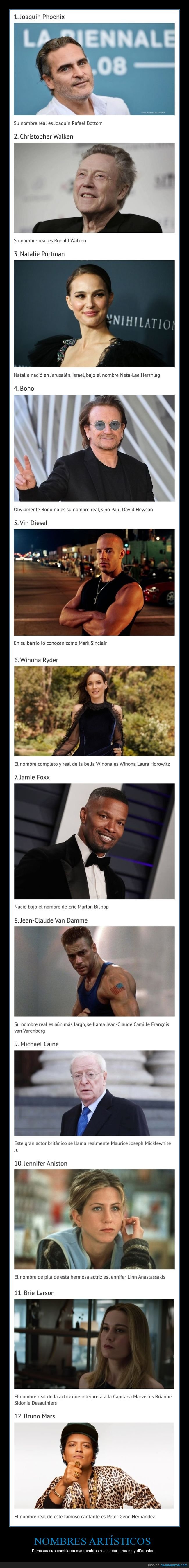 famosos,nombres,artísticos,reales