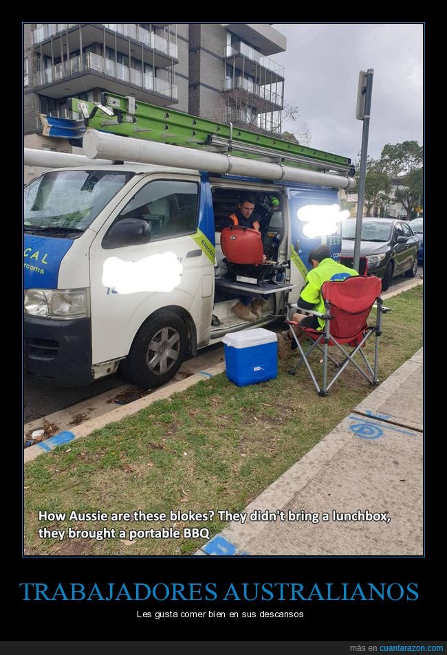 trabajadores,australianos,barbacoa