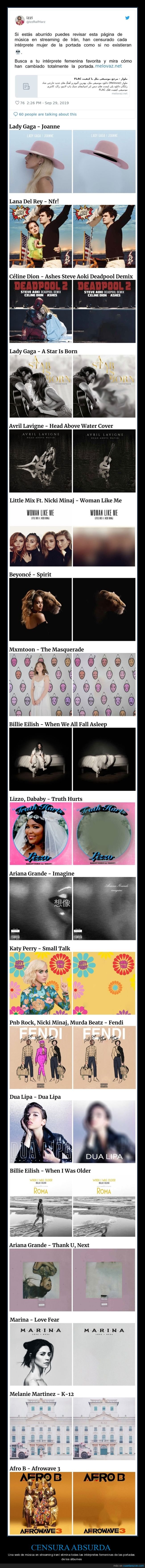 censura,portadas,discos,irán,mujeres