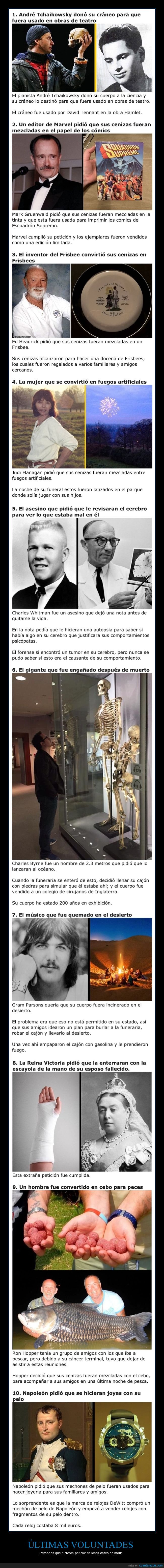 últimas voluntades,muertes,peticiones