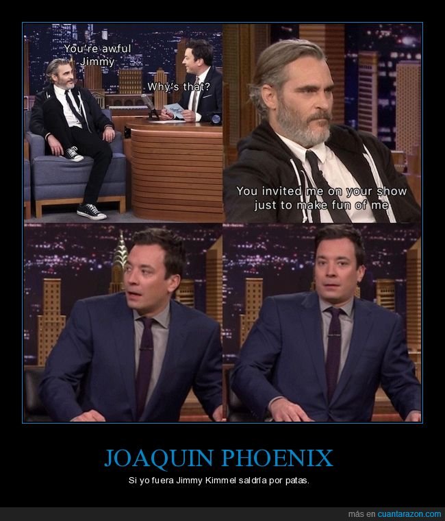 jimmy kimmel,joaquin phoenix,invitar,reírse,joker