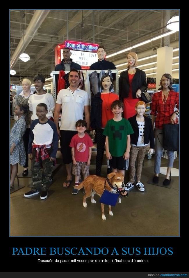 padre,hijos,maniquíes