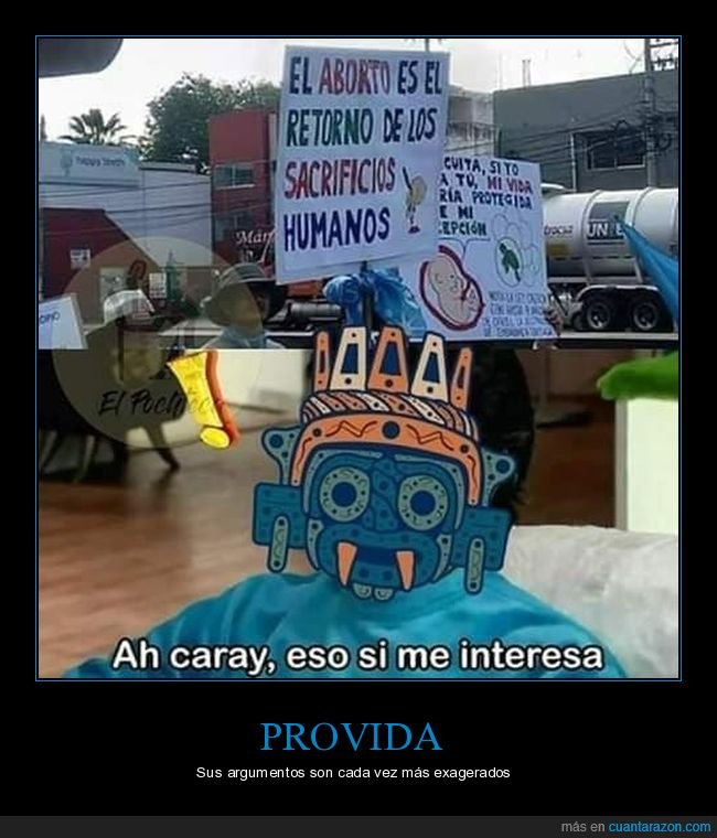 provida,aborto,sacrificios humanos,pancarta