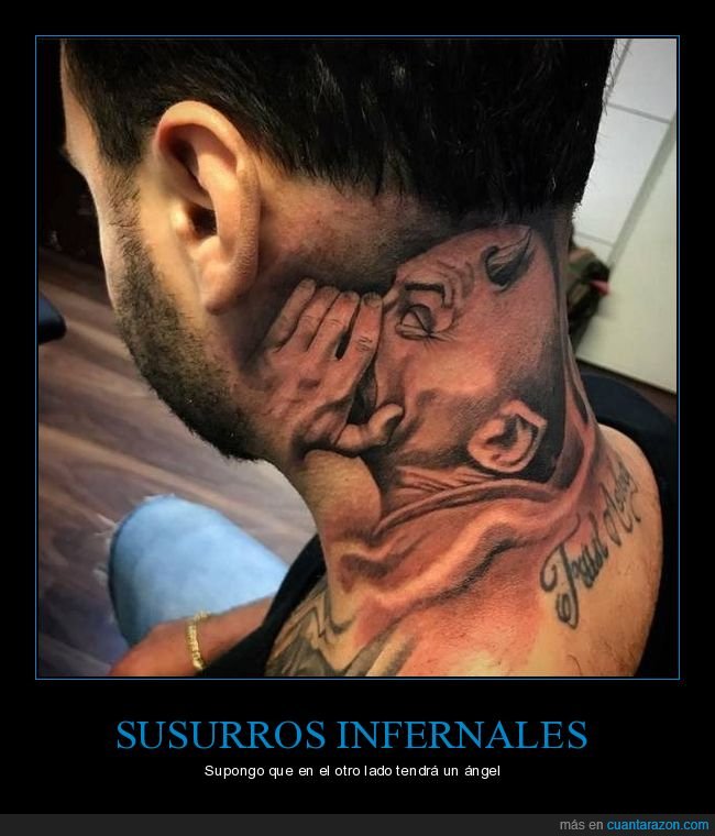 tatuaje,demonio,susurrando,oreja