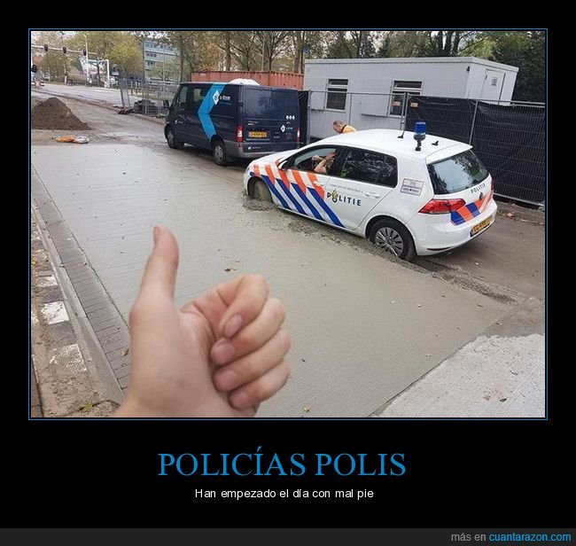 policía,cemento,fails