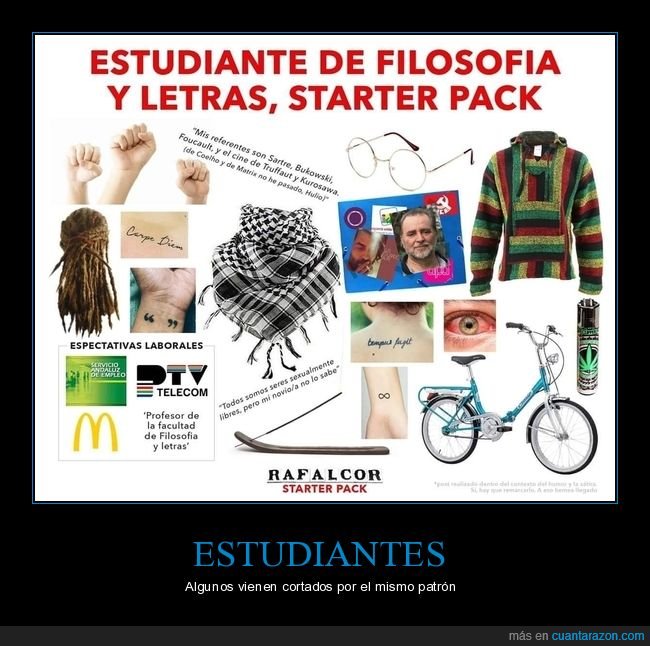 estudiante,filosofía,starter pack