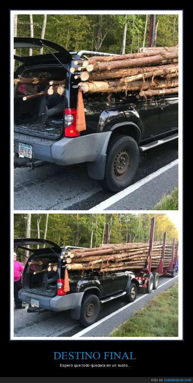 cami&oacute;n,troncos,fails,wtf