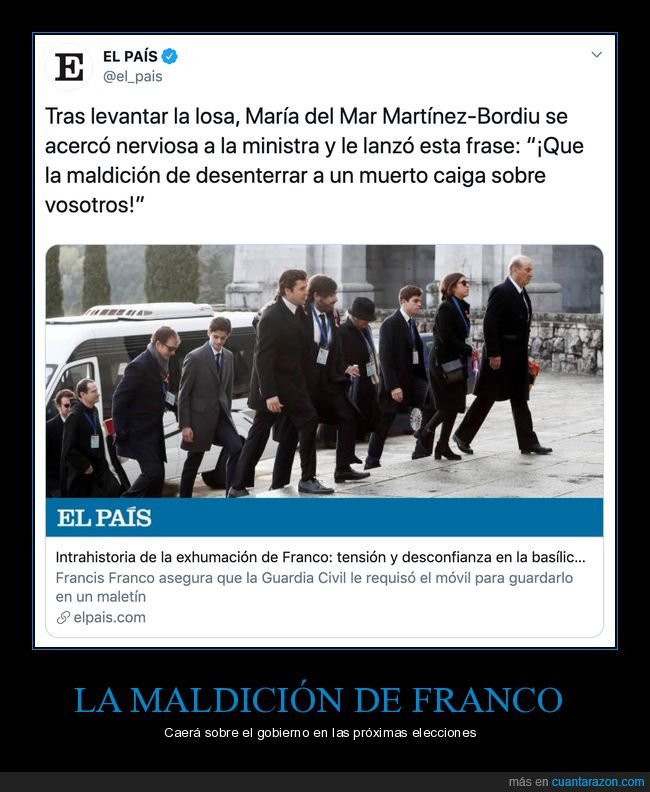 franco,losa,exhumación,valle de los caídos,maría del mar martínez bordiu,ministra,maldición