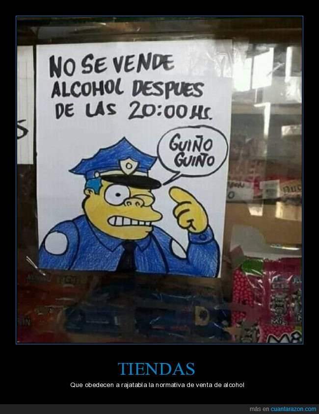 tienda,vender,alcohol,guiño guiño,wiggum,simpsons