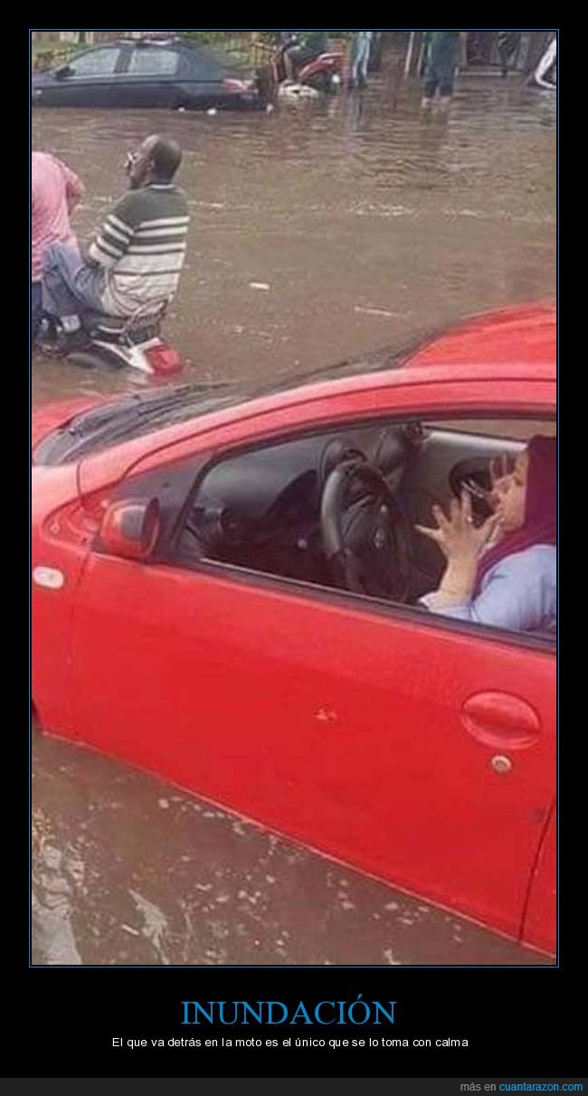 inundaci&oacute;n,coche,moto