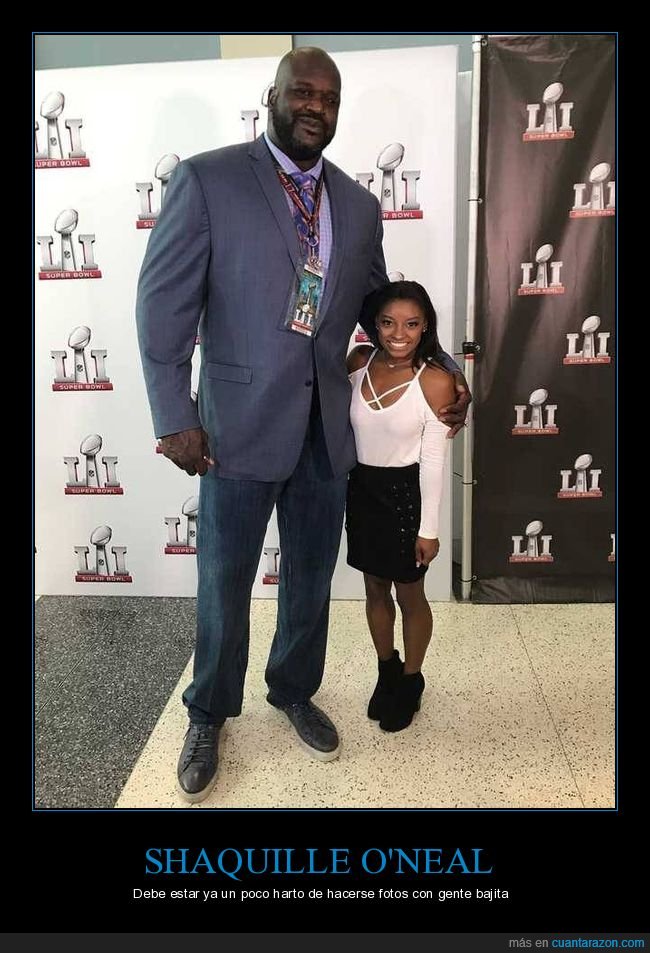 shaquille o'neal,simone biles,estatura