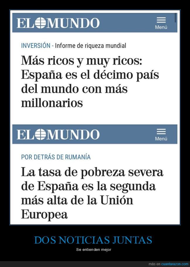 ricos,españa,millonarios,pobreza,dos noticias