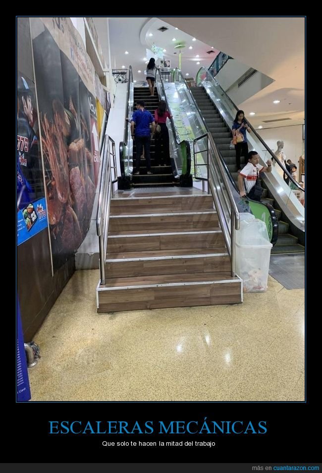 escaleras mec&aacute;nicas,mitad,escaleras