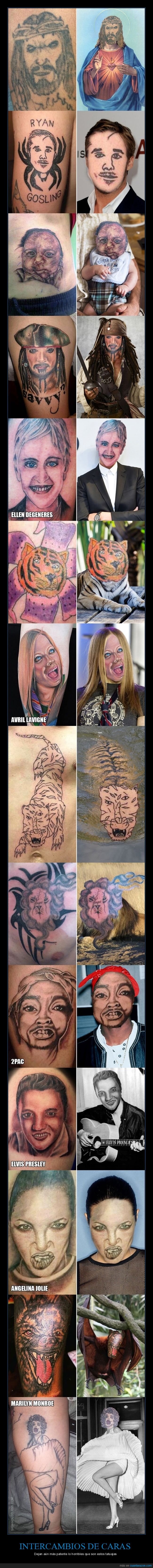 cambio de caras,tatuajes,fails