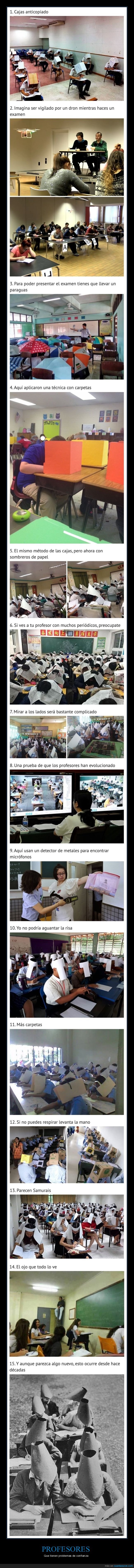 profesores,confianza,exámenes,copiar,clase