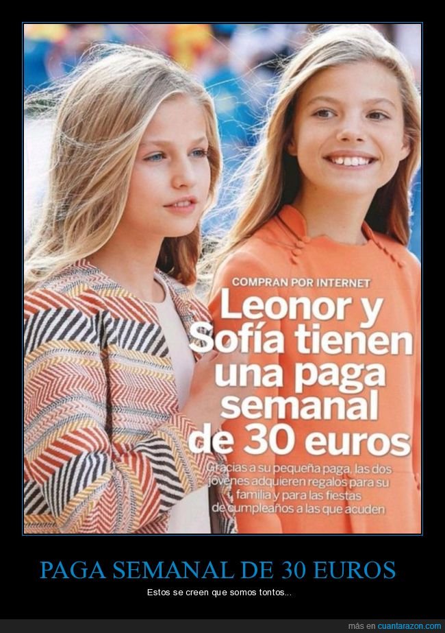 leonor,sofía,princesas,paga,30 euros