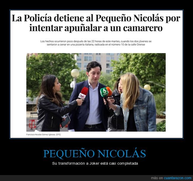 pequeño nicolás,detenidos,apuñalar,camarero