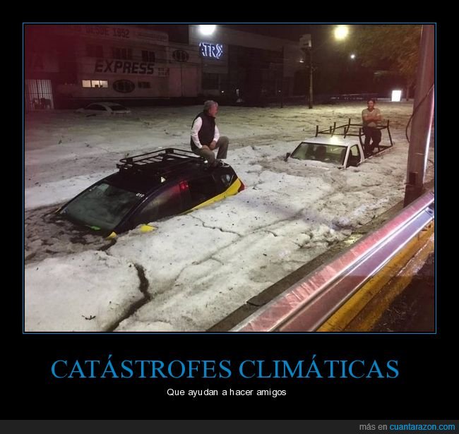 coches,hielo,inundación,wtf,amigos