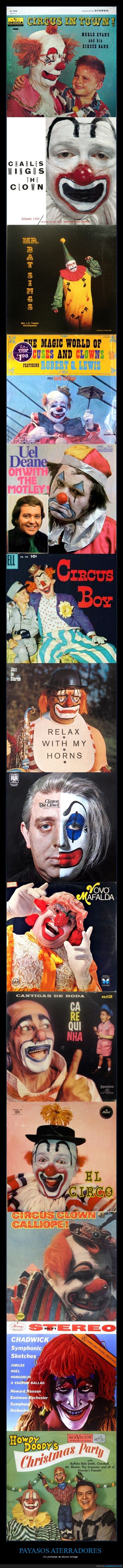 portadas,discos,retro,payasos,miedo