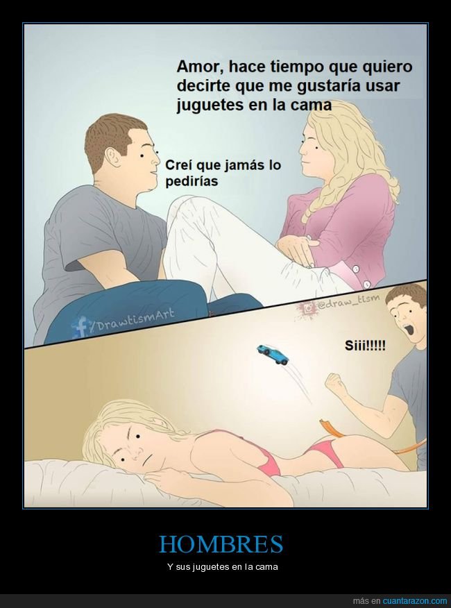 pareja,juguetes,cama