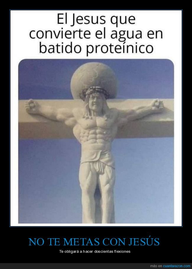 jesús,convertir,agua,batido de proteínas,musculoso