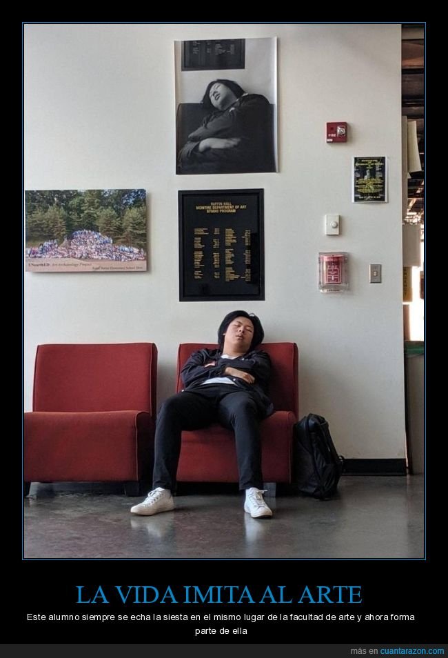 alumno,siesta,facultad de arte,foto,durmiendo