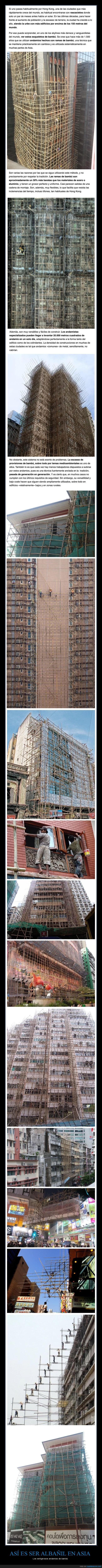 andamios,bambú,albañiles,asia