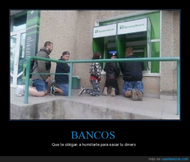 banco,de rodillas,cajero