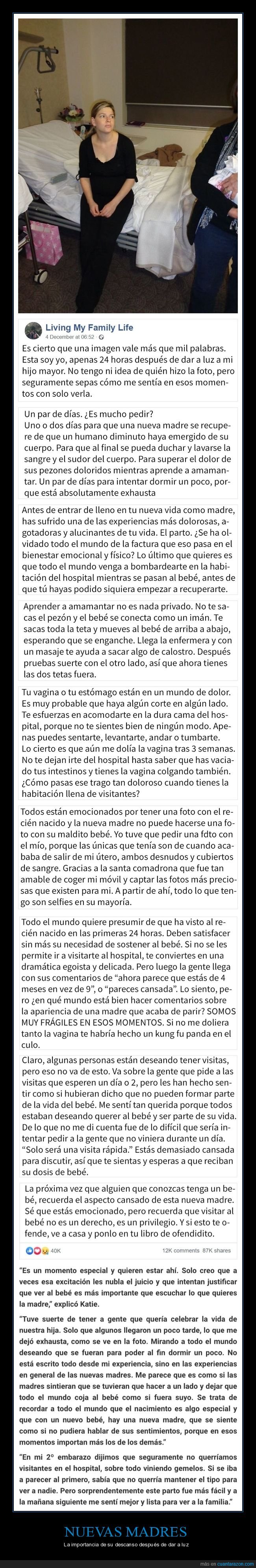 madre,dar a luz,descanso,visitas