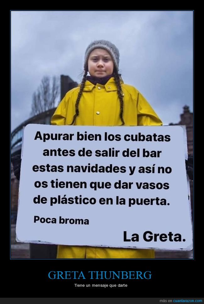 cubatas,vasos,plástico,greta thunberg