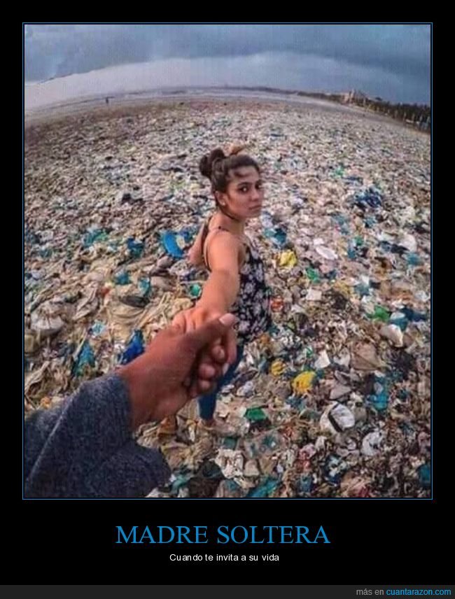 madre soltera,vida,basura