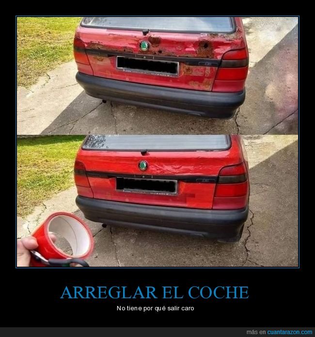 coche,apaño,cinta adhesiva