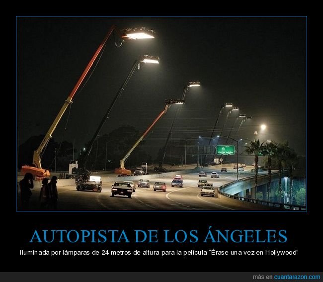 autopista,los ángeles,lámparas,iluminación,rodaje,érase una vez en hollywood