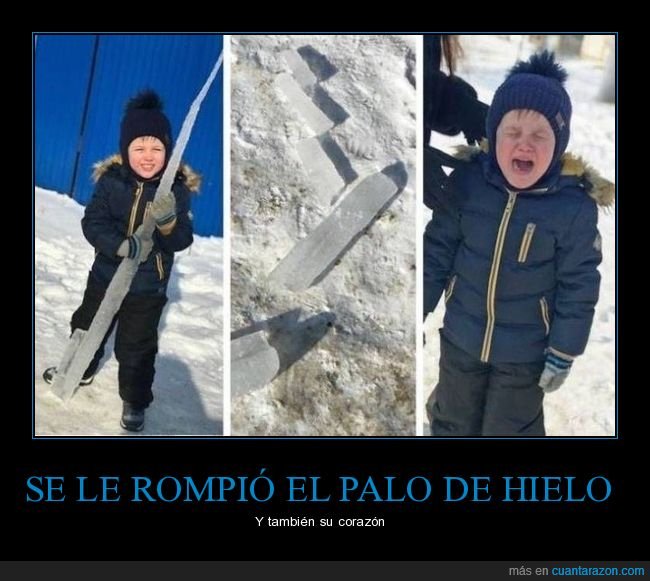 palo,hielo,romper,niño,llorando