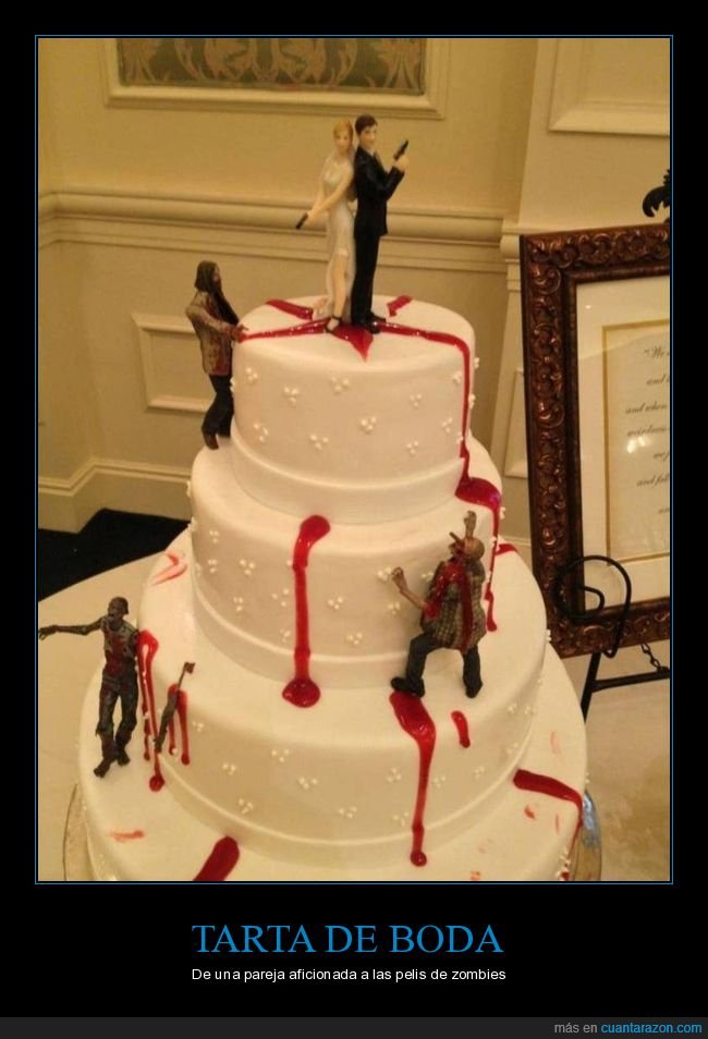 tarta,boda,pareja,zombies