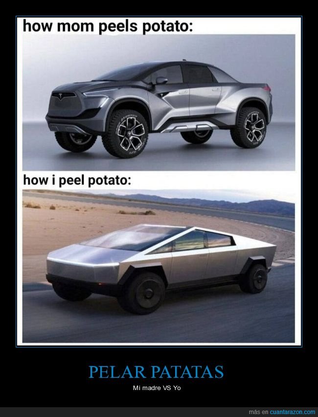 cybertruck,pelar,patata