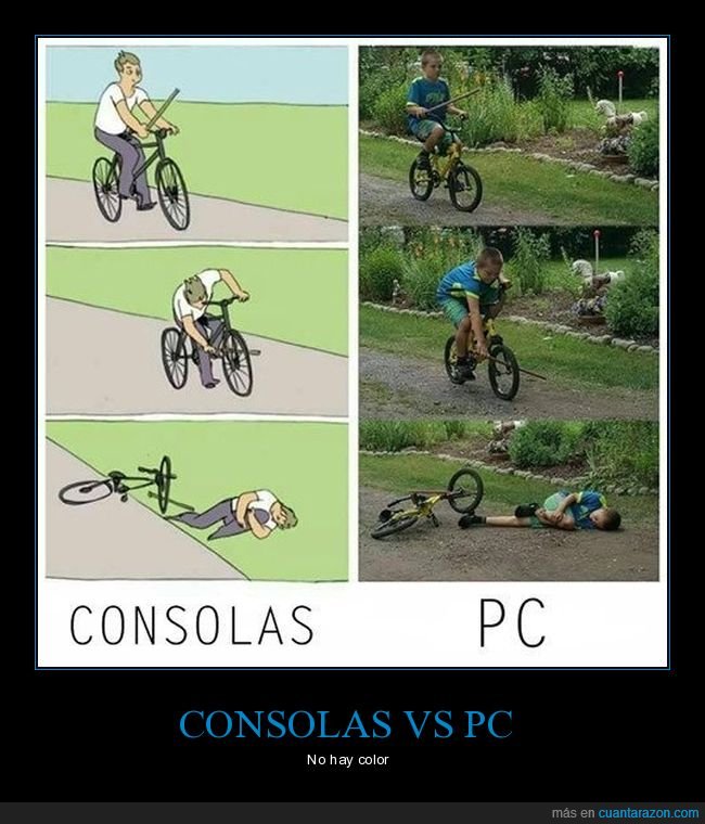 consolas,pc,bicicleta,palo