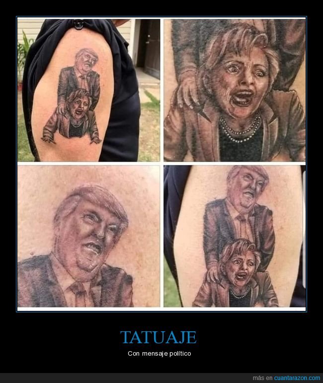 donald trump,hillary clinton,políticos,tatuaje