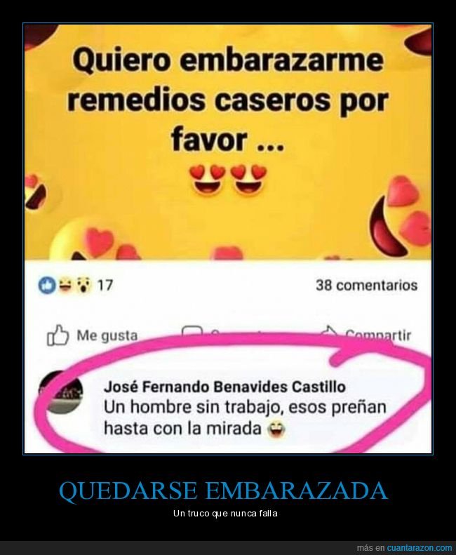 embarazarse,sin trabajo,preñar,mirada,comentario