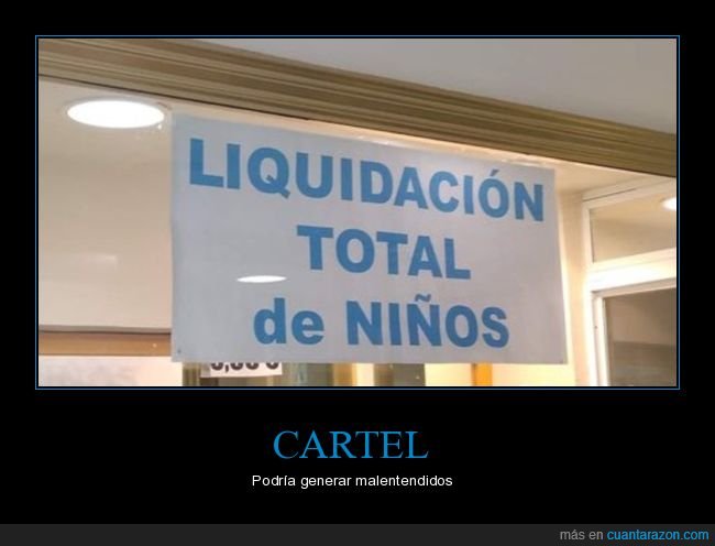 liquidación,niños,cartel,fails