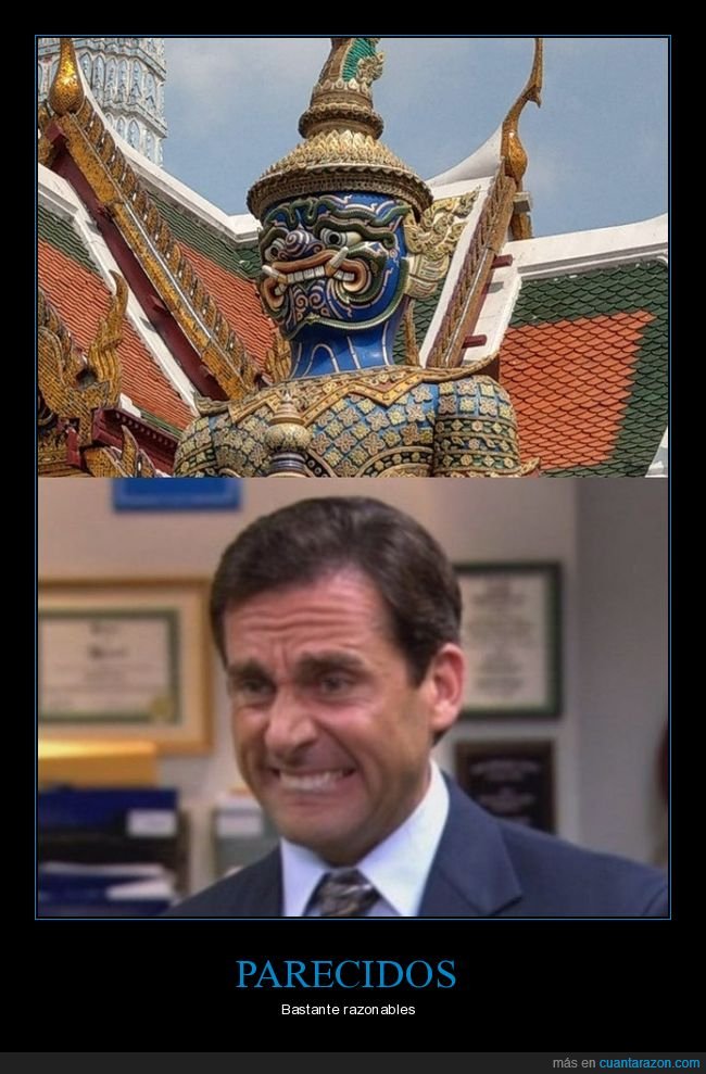 estatua,cara,michael scott,parecidos