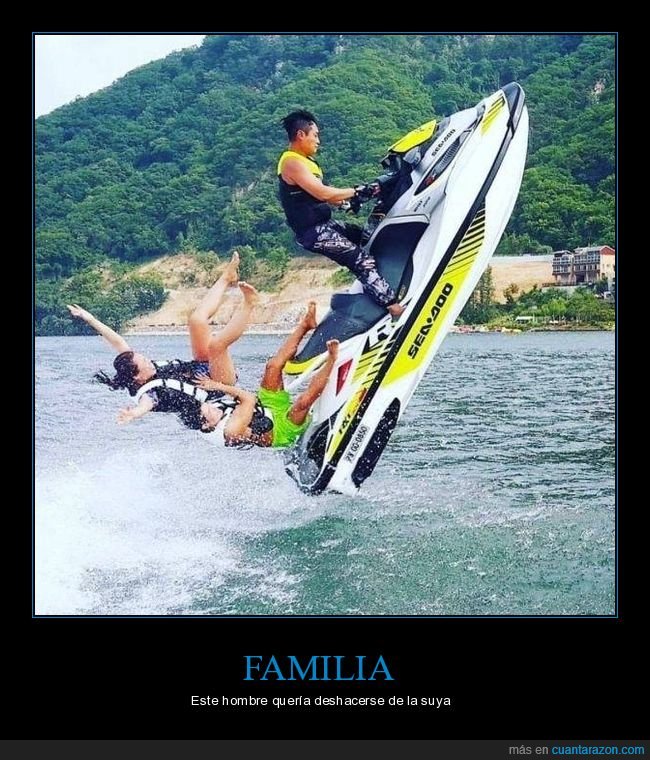 familia,moto de agua,fails