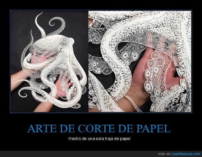 arte,corte,papel,hoja,pulpo