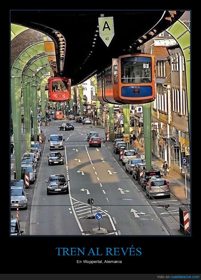 tren,monorail,al revés,suspendido,wuppertal,alemania