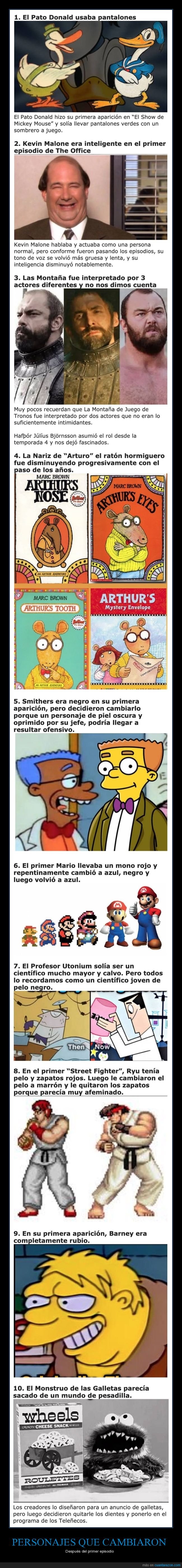 personajes,cambiar,primer episodio