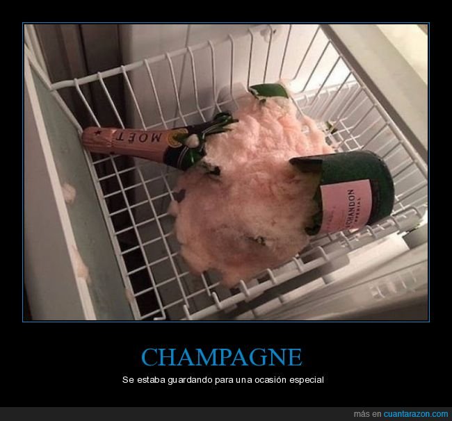 champagne,congelador,fails