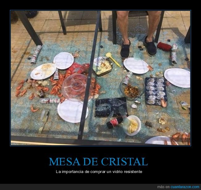 mesa,cristal,comida,fails